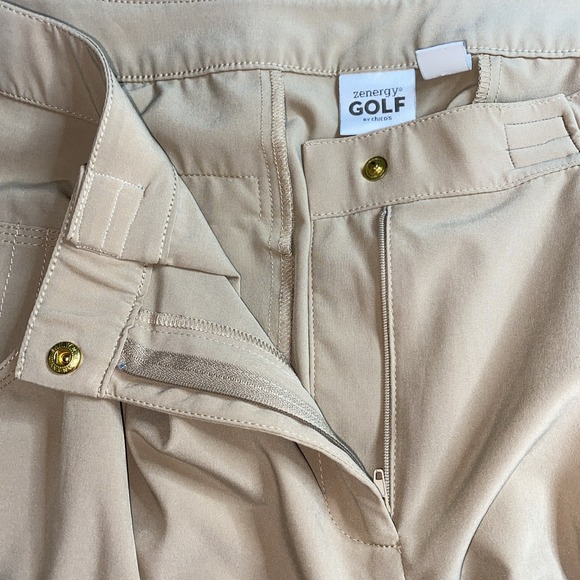 Zenergy Golf By Chicos Women's Sz 3 Pleated Pants Zip And Snap - Picture 7 of 8